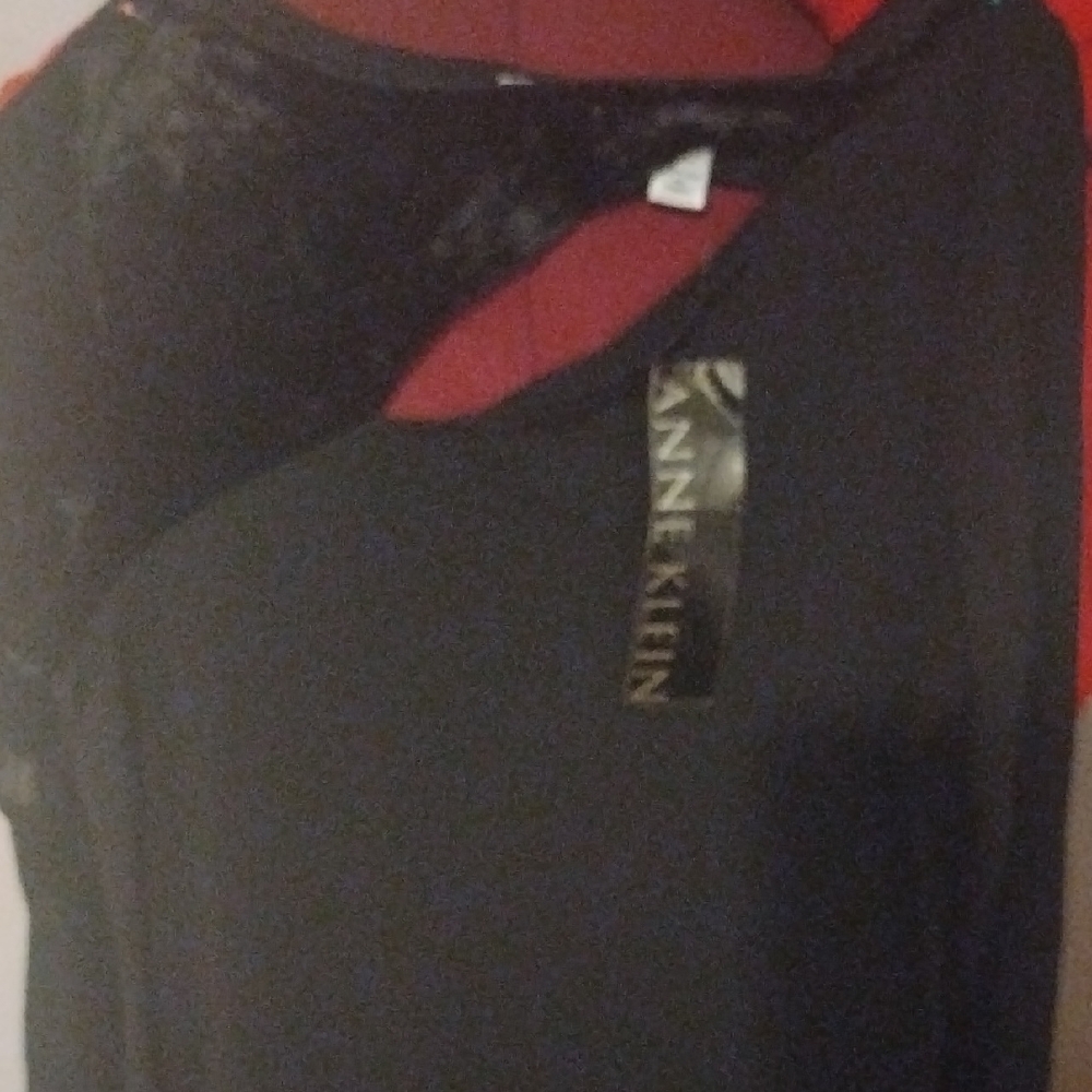 Anne Klein Black and Red Long Sleeve Dress